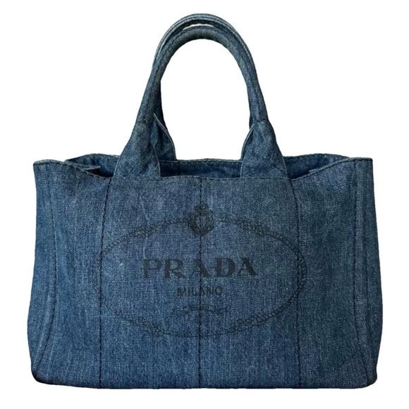 Prada Denim Canapa Extra Large Tote Bag - Picture 3 of 16